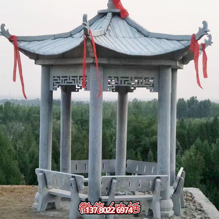 精致大理石雕涼亭，讓您在公園乘涼休息
