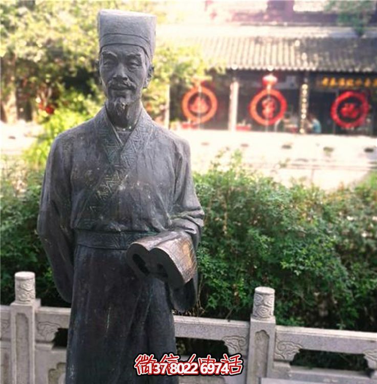 玻璃鋼仿古銅雕塑，為校園景區(qū)增添古代人物風(fēng)采
