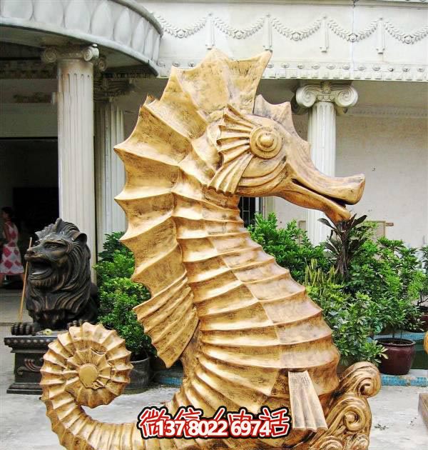 海馬玻璃鋼雕塑，創(chuàng)意林里擺放裝飾