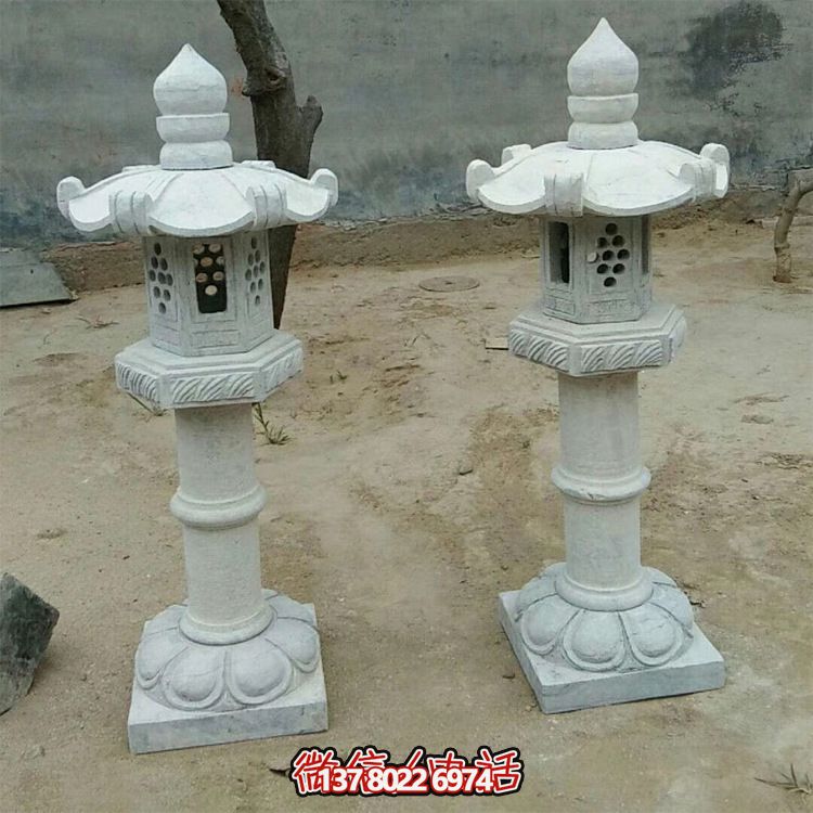 太陽(yáng)能仿古中式大理石石燈，點(diǎn)亮你的花園