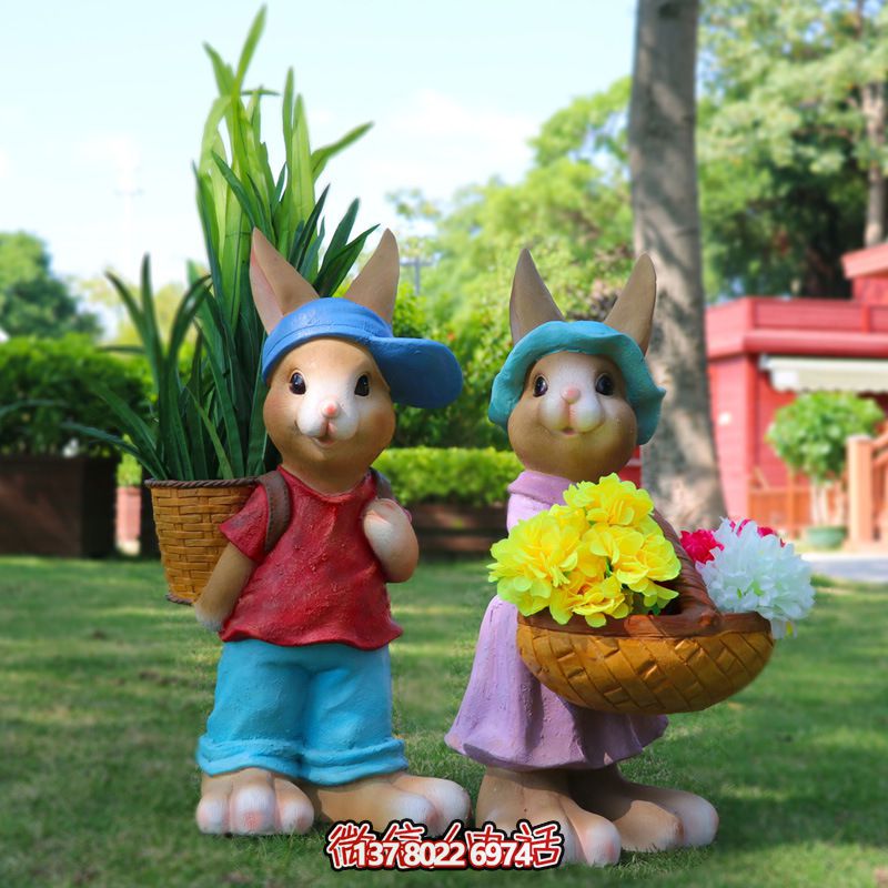 玻璃鋼兔子雕塑，只有可愛而不失大氣！