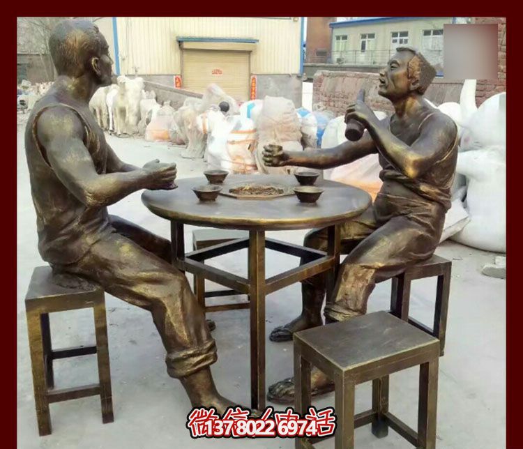 傳承文化，融入雕塑，銅雕人物給你一個古典的庭院別墅
