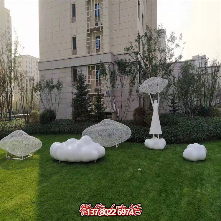 不銹鋼創(chuàng)意鏤空戶(hù)外園林祥云雕塑——美景美事，祈愿福氣