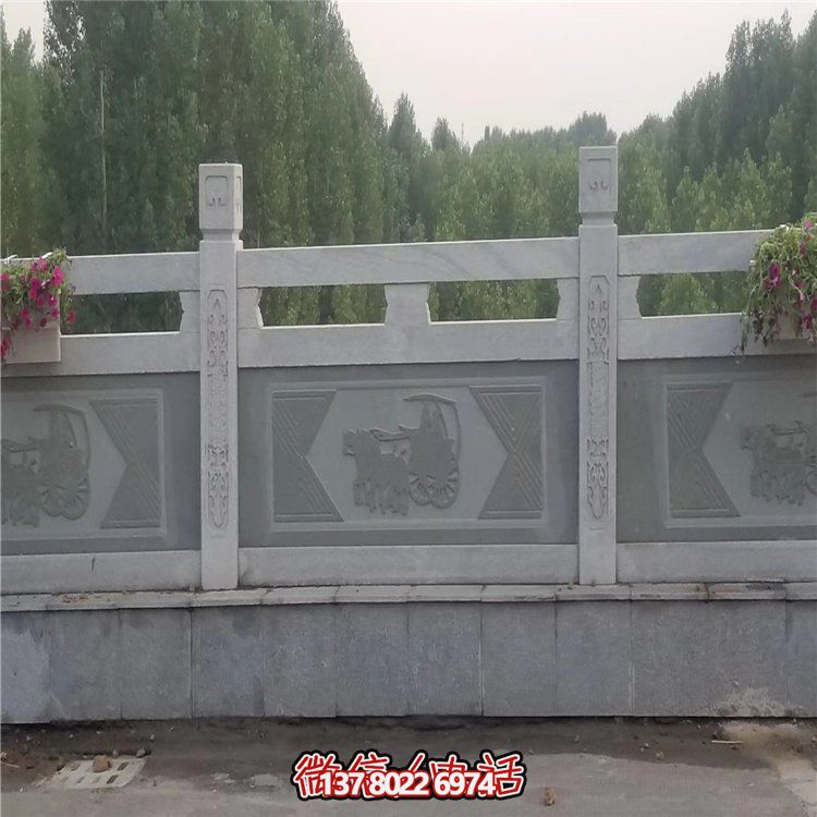 精美大理石浮雕欄桿擺件，為公園裝飾添彩