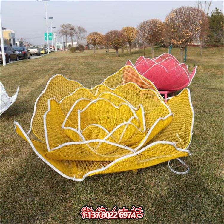 不銹鋼玫瑰花鏤空雕塑擺件，點綴戶外公園花園
