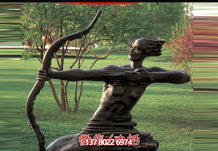 后羿射日雕塑，漆金鑄銅園林景區(qū)裝置