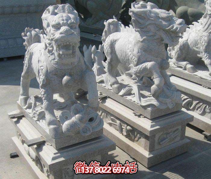 精美大理石石雕麒麟雕塑，一件精致的家居裝點(diǎn)品