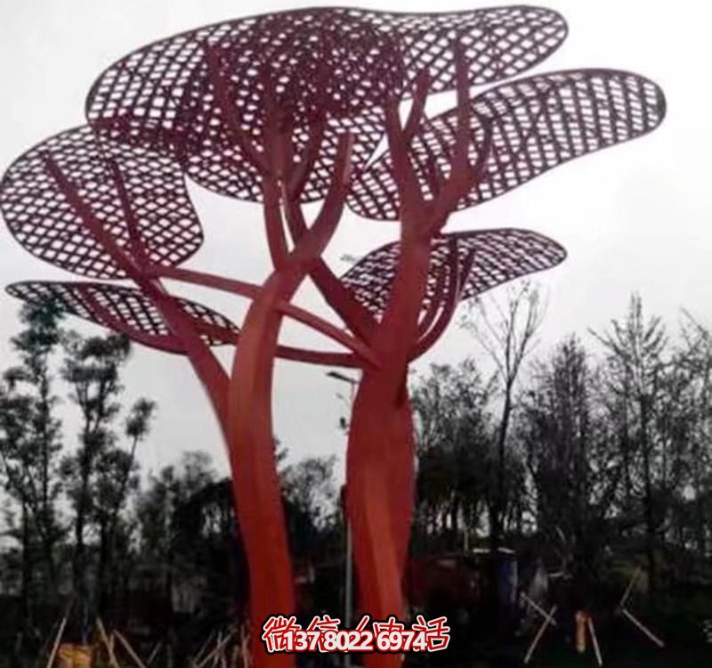兒童安全游樂(lè)園，不銹鋼網(wǎng)格樹雕塑裝置