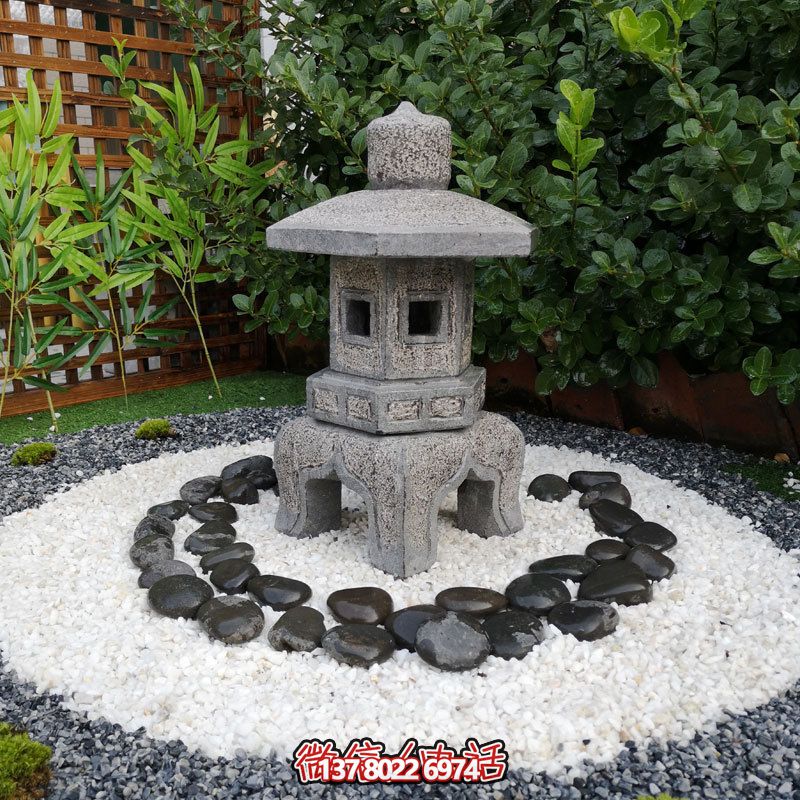 日式戶外石雕石燈，傳承精致大理石園林雕塑