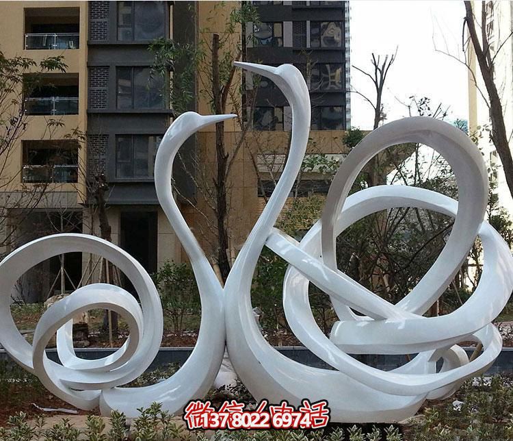 創(chuàng)意天鵝雕塑，為公園和小區(qū)帶來抽象的藝術(shù)氛圍