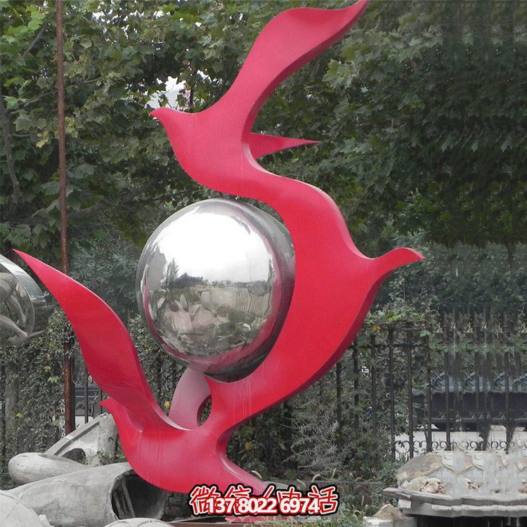 不銹鋼抽象鴿子雕塑，為您的園林景觀增添高雅氣息