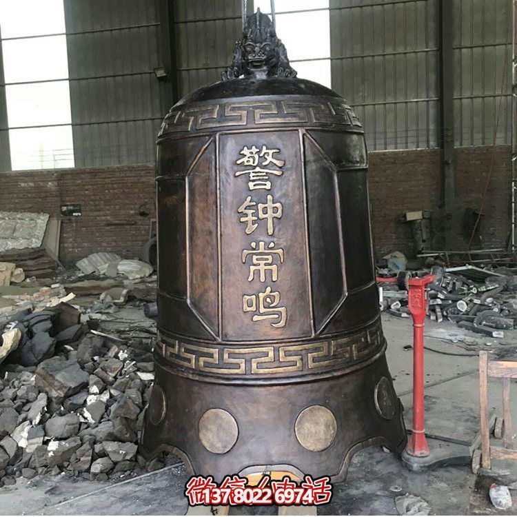 大型仿銅鐘玻璃鋼雕塑，給景區(qū)、寺廟、園林帶來更多美好