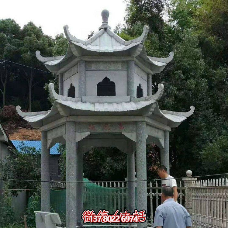 大型石雕涼亭，精美的室外裝飾