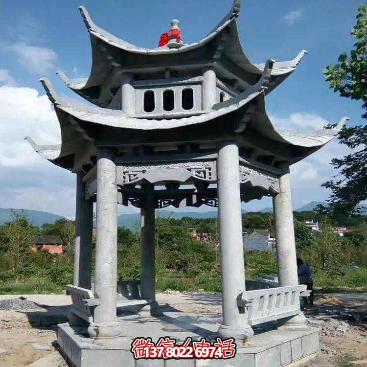 優(yōu)雅雙層石雕涼亭，給您的園林添彩