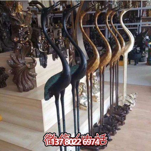 精美銅雕擺件，裝飾園林景區(qū)的丹頂鶴雕塑