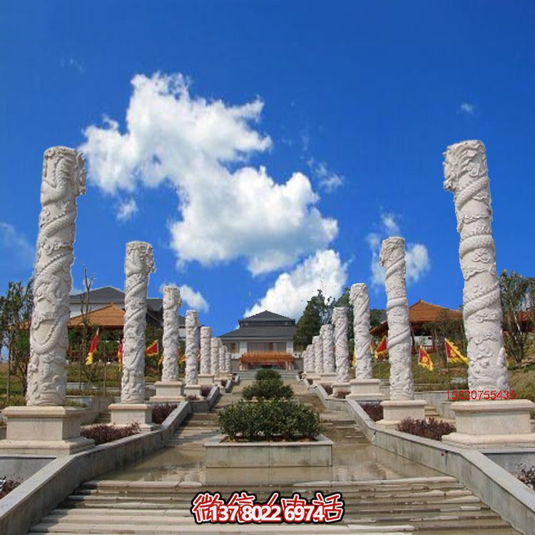 漢白玉龍柱石雕，傳承中華園林文化精髓