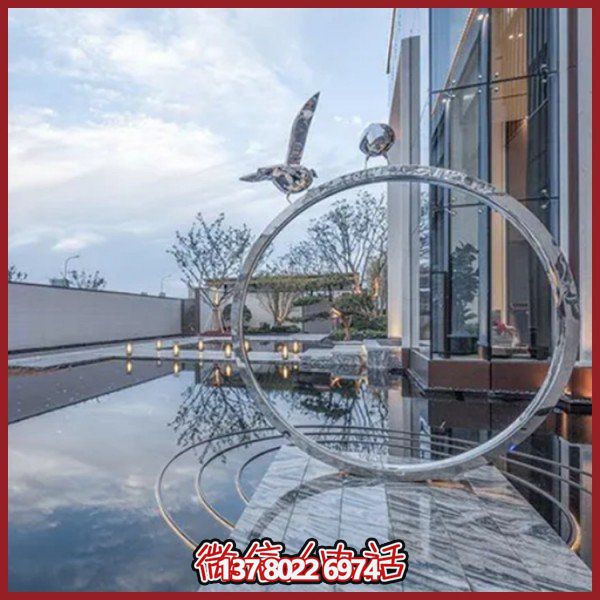 創(chuàng)意不銹鋼圓環(huán)雕塑——為酒店會所、戶外景觀增添幾何美感