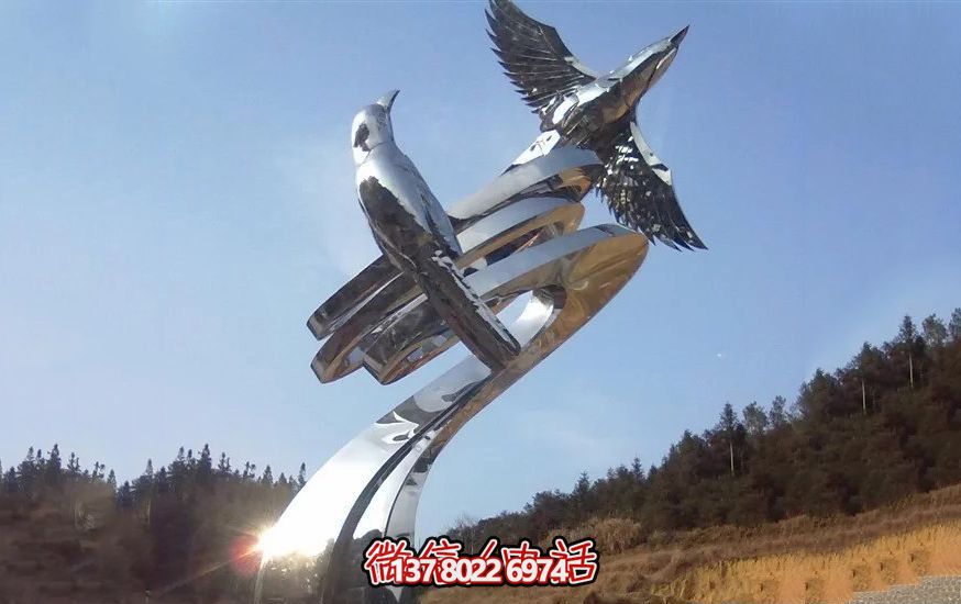 不銹鋼和平鴿雕塑，營造和諧的園林景觀