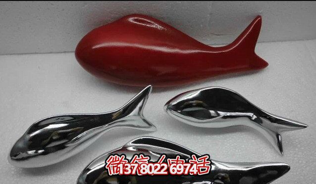 精致簡(jiǎn)約不銹鋼魚雕塑，點(diǎn)綴室內(nèi)裝飾