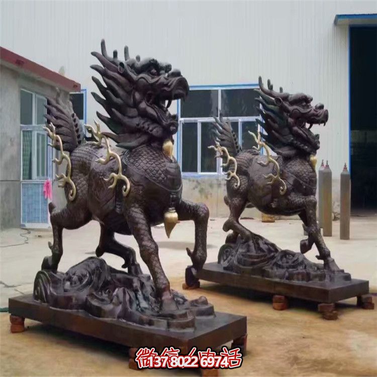 山水之藝，大型銅雕麒麟神雕塑