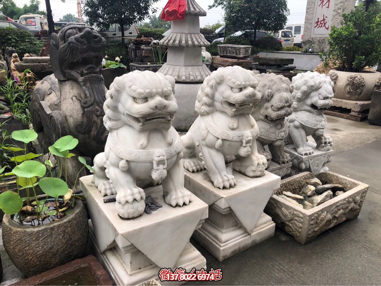 精美獅子雕塑，企業(yè)招財(cái)納福