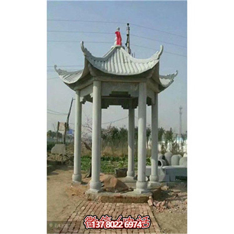 精美雕刻石頭涼亭，享受乘涼休息的樂趣