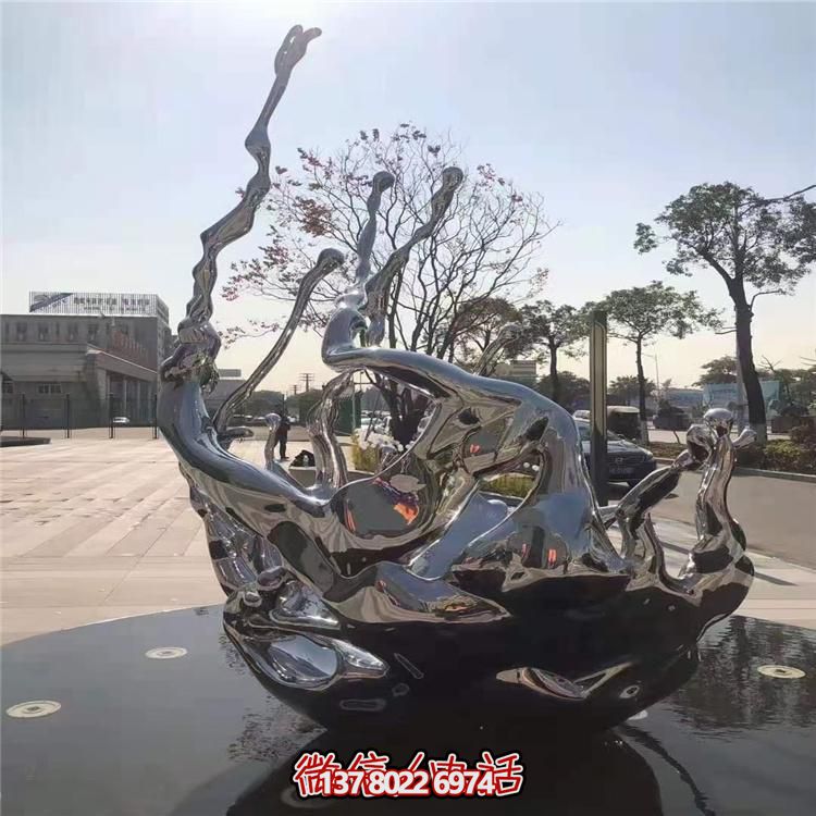 創(chuàng)意不銹鋼浪花雕塑，美化你的戶外廣場(chǎng)