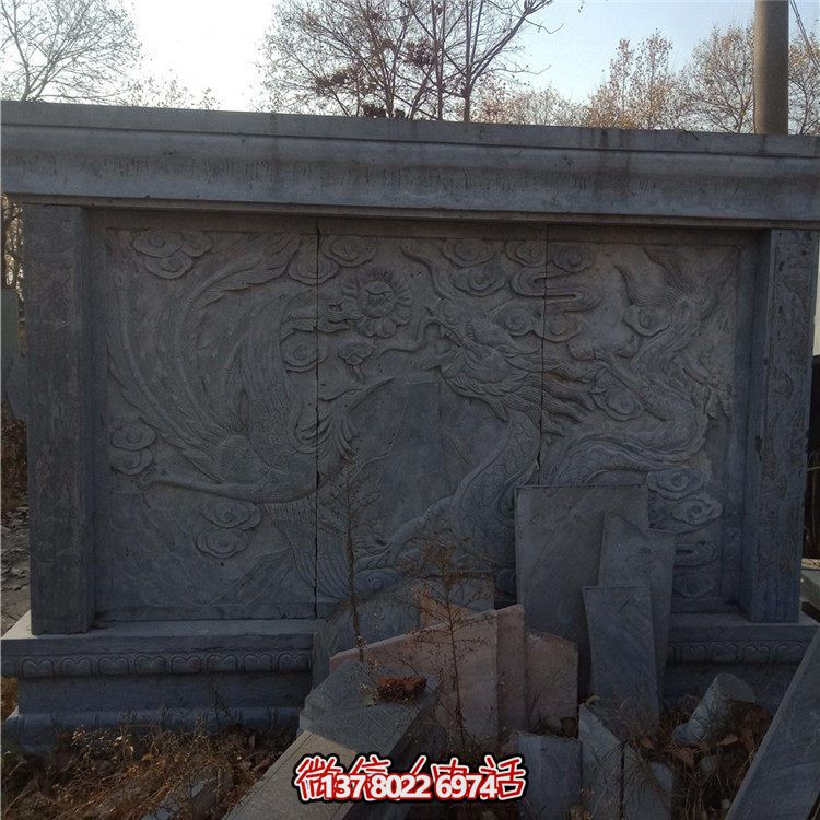 經(jīng)典中式庭院，清新山水浮雕照壁