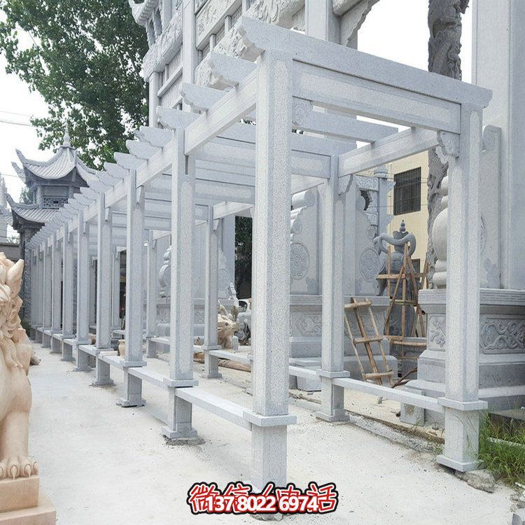 精美大理石石雕裝飾長廊，美化小區(qū)戶外環(huán)境