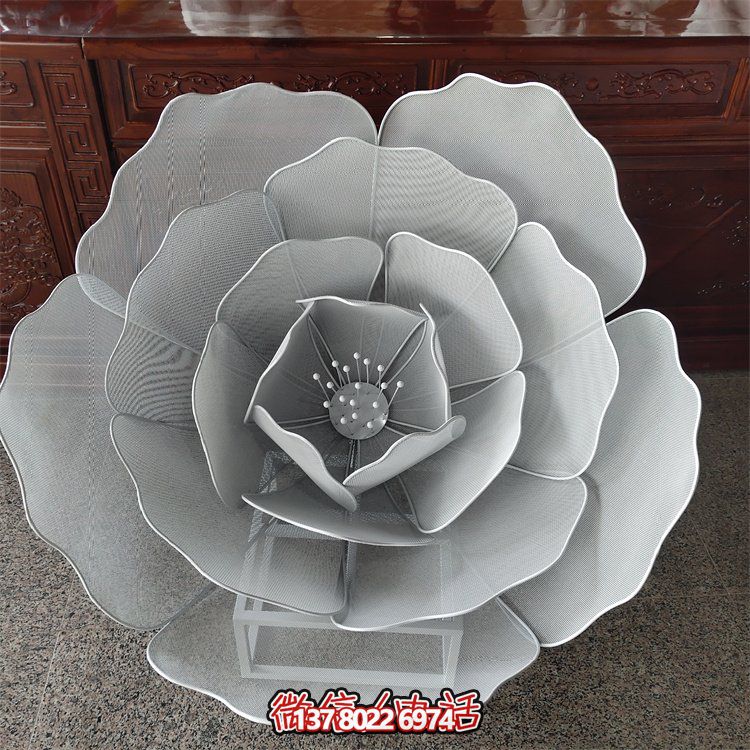 不銹鋼鏤空戶外蓮花雕塑，更美的園林景觀