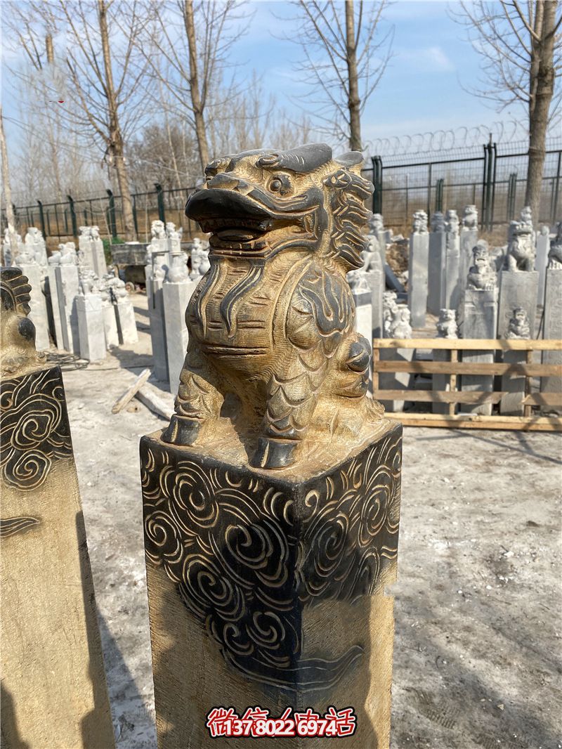 傳統(tǒng)風(fēng)格古典庭院——祥云環(huán)繞、大理石拴馬柱
