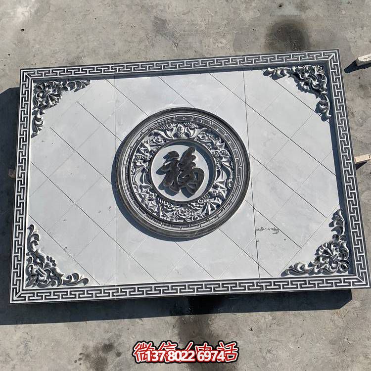 黃色沙巖浮雕影壁，景觀背景雕塑