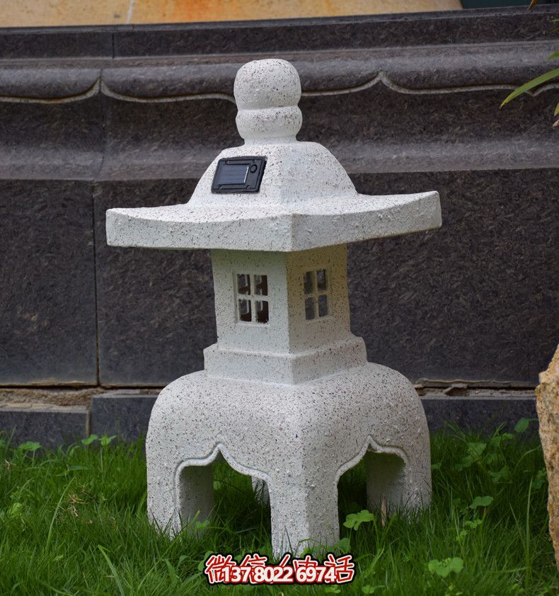 太陽能石燈，復(fù)古中式裝飾戶外景觀燈