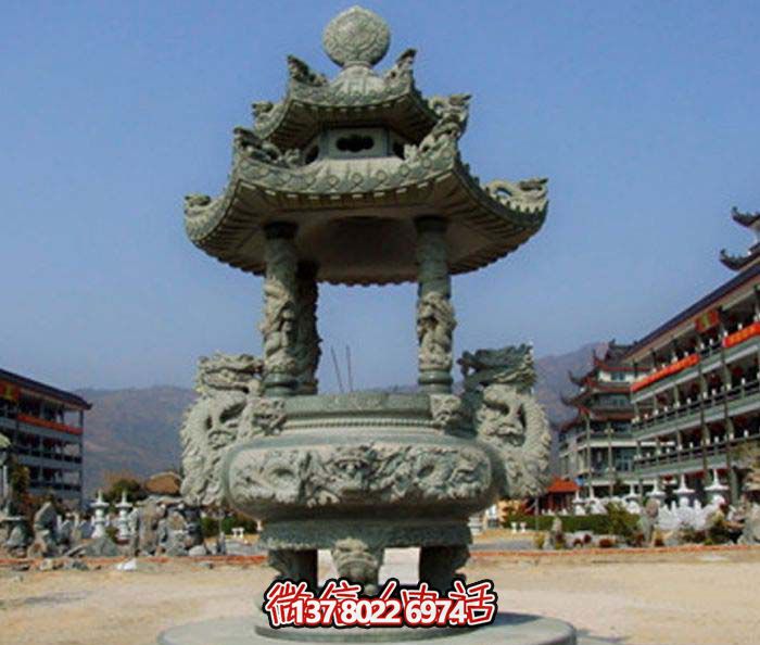 仿古寶蓋龍浮雕香爐，點(diǎn)綴景區(qū)廣場(chǎng)