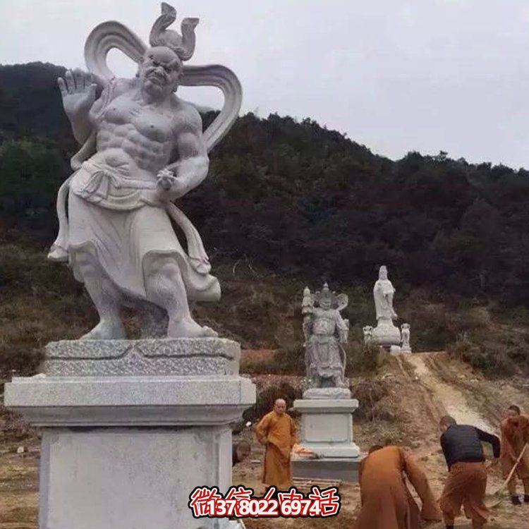 精美大理石景觀雕塑，體現(xiàn)四大金剛之美