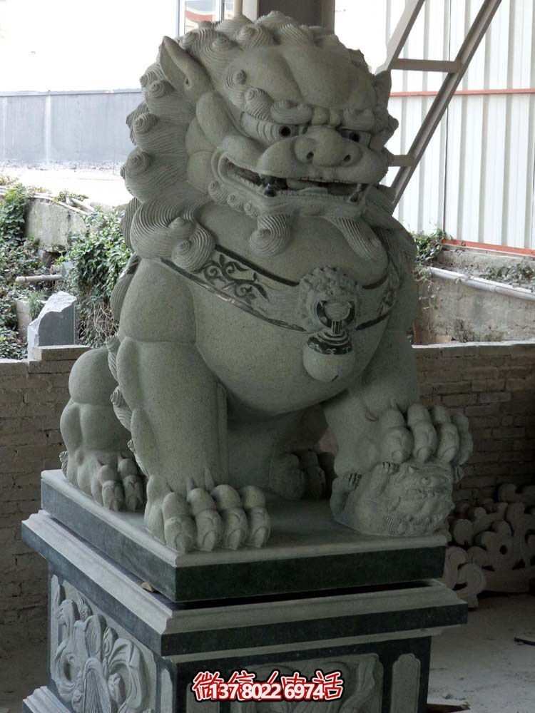 仿真大理石獅子雕塑，裝飾別墅大型法院