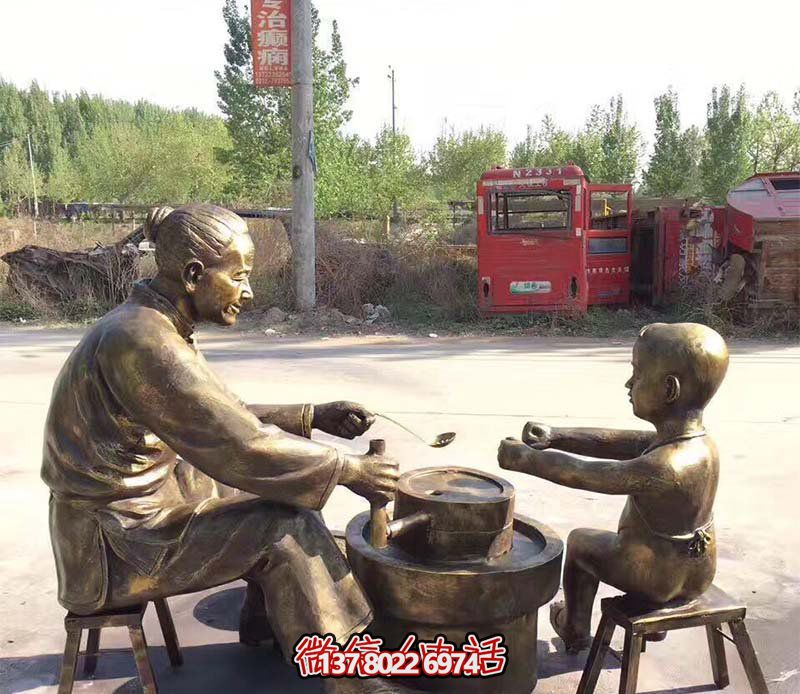 古代銅雕母子雕塑——記錄母愛深厚的美好時(shí)光