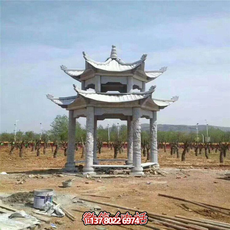 雙層雕塑涼亭，為景區(qū)、園林、戶外環(huán)境提供視覺(jué)美感