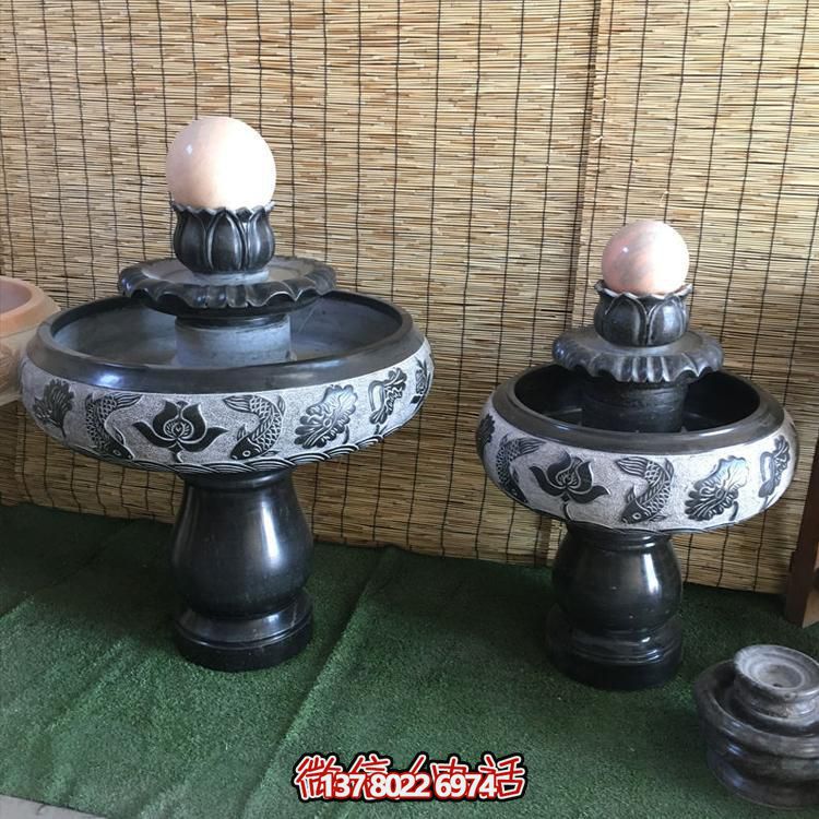 小型黑色大理石風(fēng)水招財(cái)擺件，室內(nèi)辦公家用
