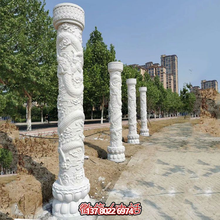 傳統(tǒng)文化靈魂，中國龍紋大理石柱雕刻景觀擺放