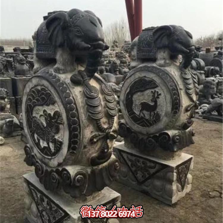 仿古青石大象雕塑，鎮(zhèn)宅安邸