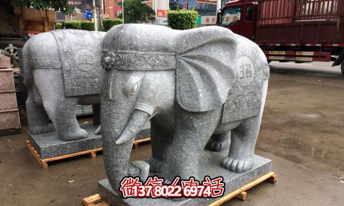 精美大理石雕塑藝術(shù)品，驚艷展現(xiàn)大象的宏偉氣勢