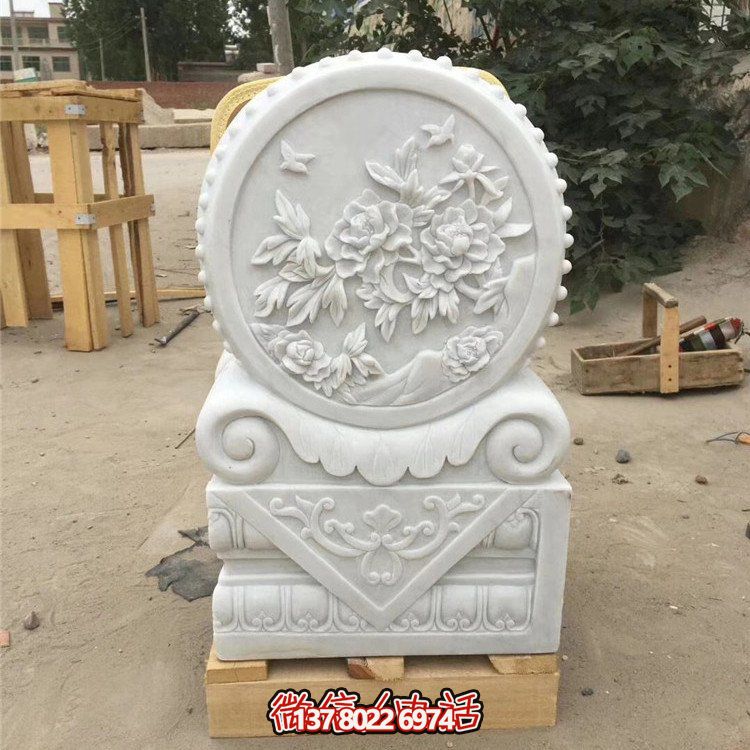 經(jīng)典石雕藝術(shù)，漢白玉石雕大理石門(mén)口門(mén)墩鎮(zhèn)宅鼓抱雕塑戶(hù)外裝飾