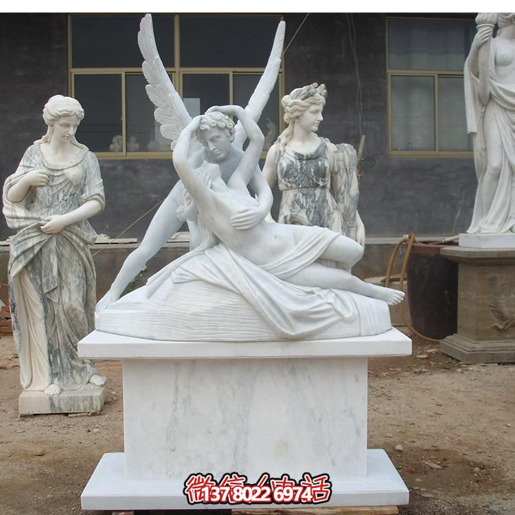 西方天使?jié)h白玉雕塑，美化景區(qū)廣場