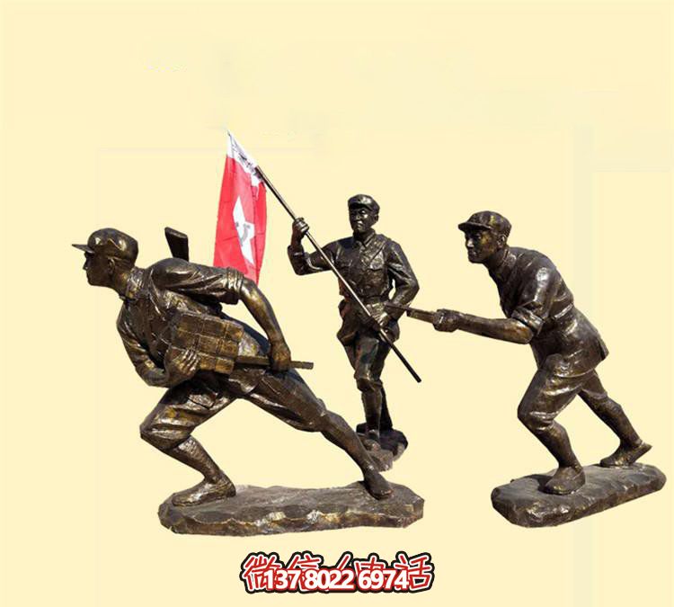玻璃鋼八路軍雕塑，創(chuàng)意奔跑廣場裝飾