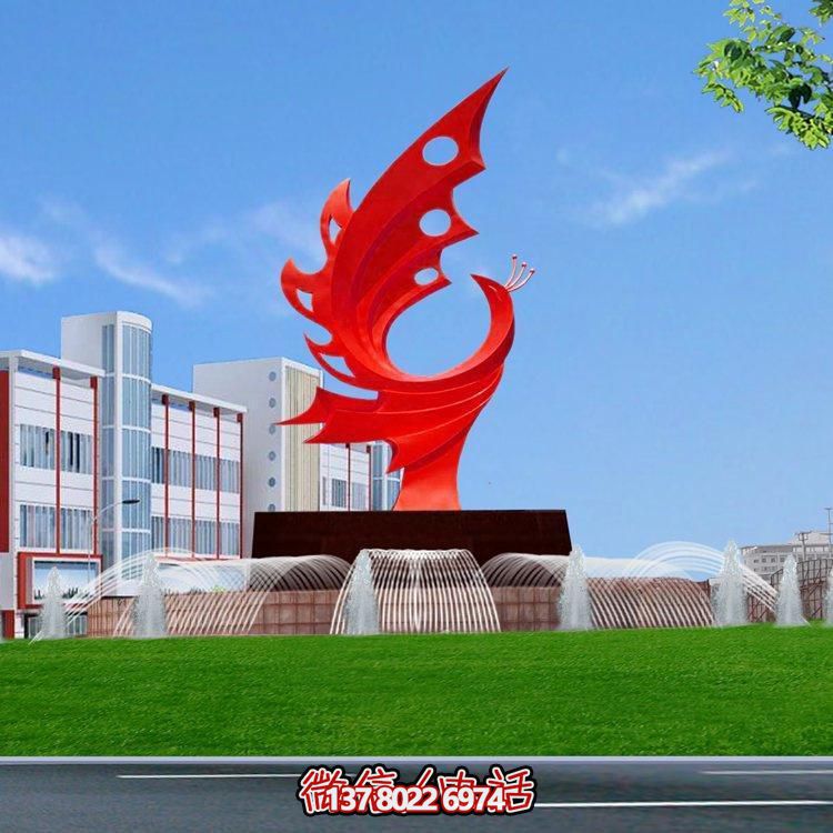 不銹鋼鳳凰標志擺件，凸顯企業(yè)形象