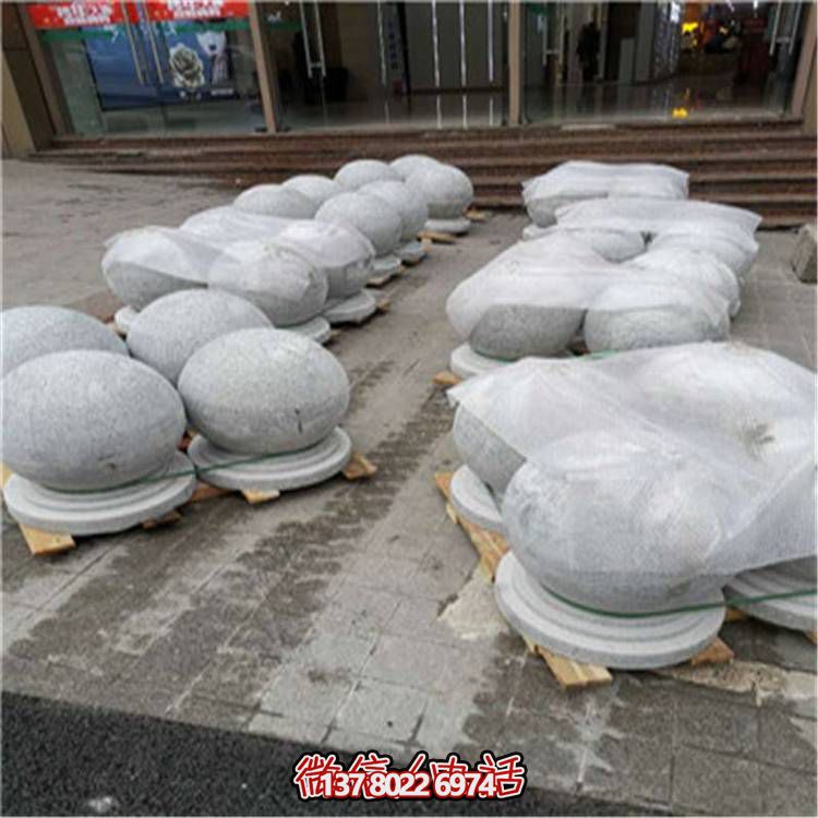花崗巖芝麻白廣場道路交通擋車擋路阻車圓球、景觀石
