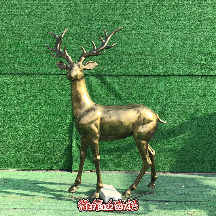 玻璃鋼仿銅鹿，梅花鹿