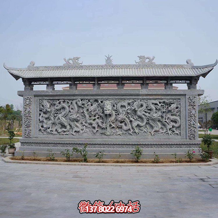 廣場(chǎng)庭院青石古建石雕壁畫影壁墻美觀大方