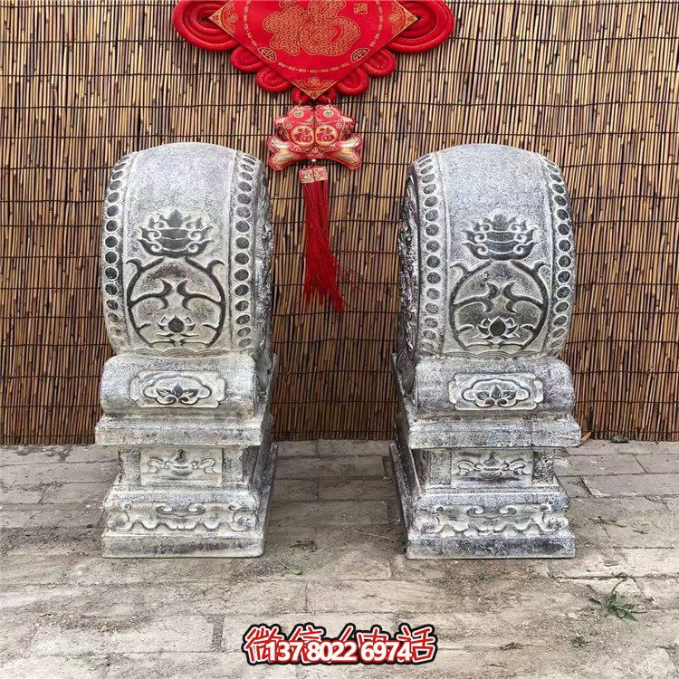 青石仿古抱鼓石，大理石古建大門(mén)門(mén)墩